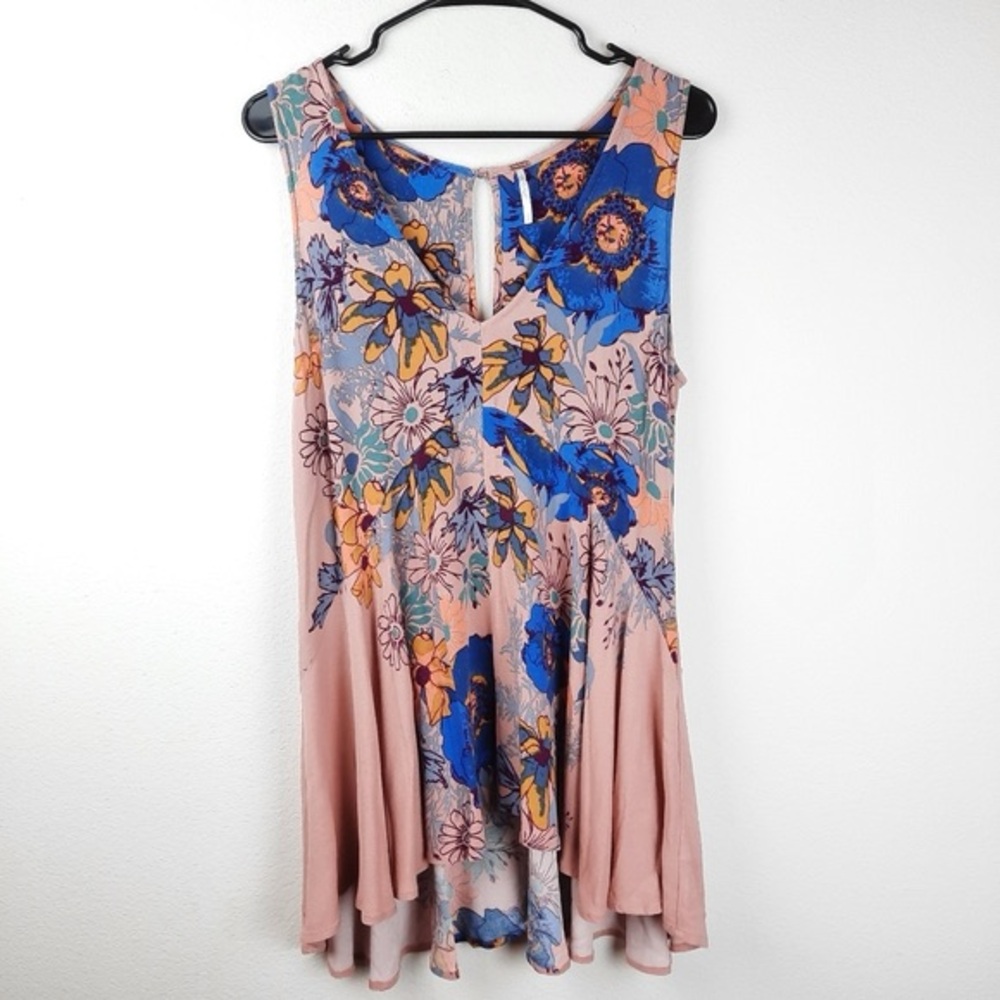 Free People Pink Multicolor Floral Tunic Dress